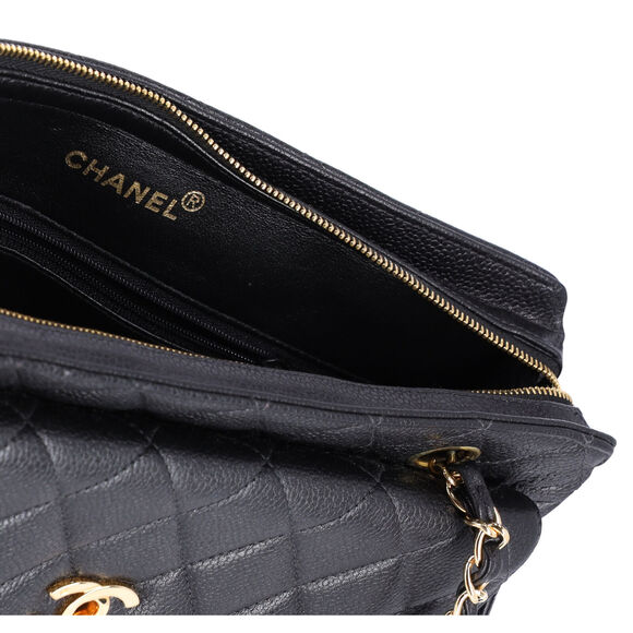 Chanel Classic Front Pocket Small Chain Shoulder Tote Quilted Caviar Leather - Picture 3 of 11